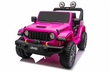 Jeep Wrangler Rubicon Elbil Til børn 21,6V m/Lædersæde, Gummihjul Pink-14
