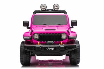 Jeep Wrangler Rubicon Elbil Til børn 21,6V m/Lædersæde, Gummihjul Pink-5