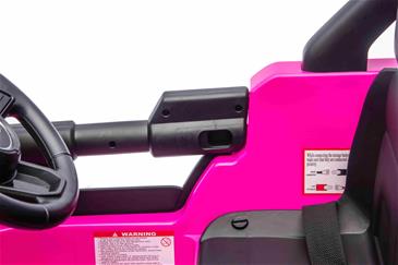 Jeep Wrangler Rubicon Elbil Til børn 21,6V m/Lædersæde, Gummihjul Pink-7