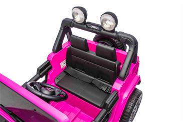 Jeep Wrangler Rubicon Elbil Til børn 21,6V m/Lædersæde, Gummihjul Pink-8