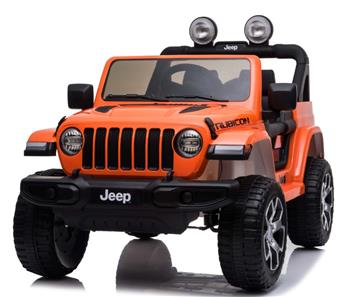 Jeep Wrangler Rubicon Elbil til børn m/4x12V + Gummihjul + Lædersæde-10
