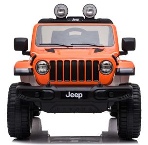 Jeep Wrangler Rubicon Elbil til børn m/4x12V + Gummihjul + Lædersæde-11