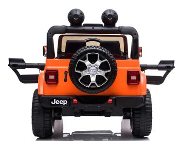 Jeep Wrangler Rubicon Elbil til børn m/4x12V + Gummihjul + Lædersæde-12