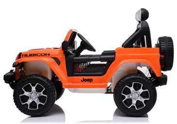 Jeep Wrangler Rubicon Elbil til børn m/4x12V + Gummihjul + Lædersæde-3
