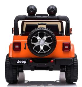 Jeep Wrangler Rubicon Elbil til børn m/4x12V + Gummihjul + Lædersæde-4