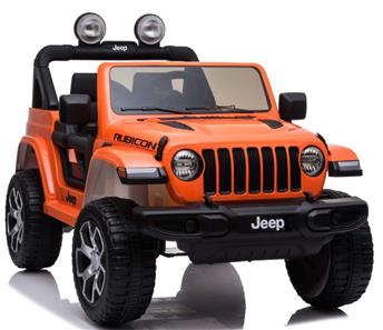 Jeep Wrangler Rubicon Elbil til børn m/4x12V + Gummihjul + Lædersæde-8