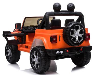Jeep Wrangler Rubicon Elbil til børn m/4x12V + Gummihjul + Lædersæde-9
