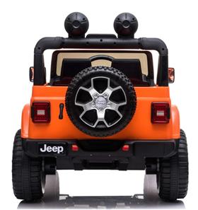 Jeep Wrangler Rubicon Elbil til børn m/Lithium+4x12V+Gummihjul+Læder-4