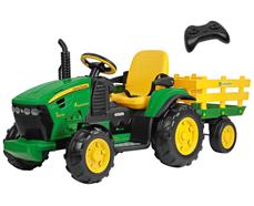 John Deere Ground Force EL Traktor m/anhænger+RC+Lithium 12V