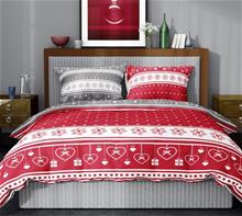 Jule Scandic 2-i-1 Sengetøj Rød 140 x 200 cm, 100 procent bomuld