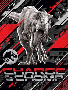 Jurassic World CHARGE AND CHOMP Fleece tæppe - 130 x 170 cm