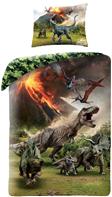 Jurassic World Dinosaur Sengetøj 2i1 Design - 100 Procent Bomuld