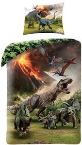 Jurassic World Dinosaur Sengetøj 2i1 Design - 100 Procent Bomuld