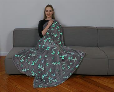 KANGURU Sommerfugle Glow-in-Dark Plaid 130 x 150 cm-3