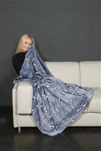 KANGURU Stjernebillede Glow-in-Dark Plaid 130 x 150 cm-4