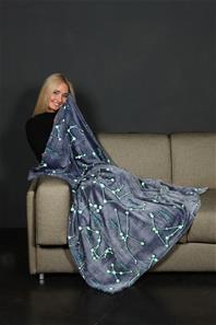 KANGURU Stjernebillede Glow-in-Dark Plaid 130 x 150 cm-5