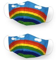 KANGURU Stof Mundbind til børn 6-12 år, Rainbow (2 stk.)