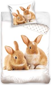 Kaniner Sengetøj 140 x 200, 100 procent bomuld