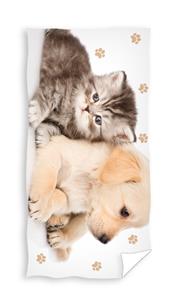 Kattekilling og hundehvalp Badehåndklæde - 100 procent bomuld