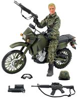 Kawasaki KLR 650 Militær Motorcykel 1:6 + Action Figur 30,5cm