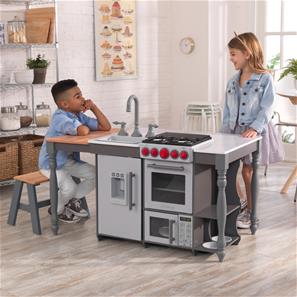 Kidkraft Chef's Cook Kogeø legekøkken m/lys og lyde i træ til børn-3