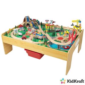 Kidkraft Træ Adventure Town Tog legebord m/tilbehør