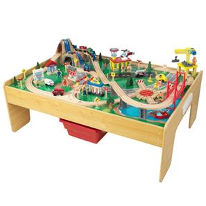 Kidkraft Træ Adventure Town Tog legebord m/tilbehør-4