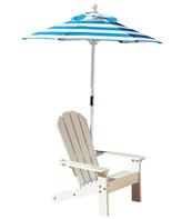 KidKraft Træ Havestol med parasol - turkis og hvide striber