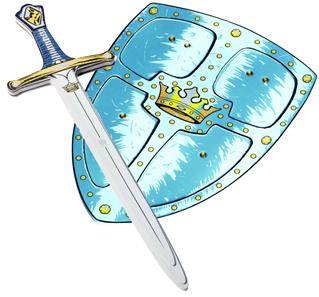 King Silver Skum sværd + Skjold