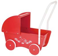 Krea Dukkevogn i træ, rød
