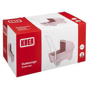 Krea Dukkevogn i træ, rosa-2