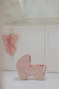 Krea Dukkevogn i træ, rosa-4