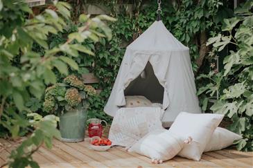 KREA Hangout Deluxe-telt -  hængende legetelt med LED Lys-2