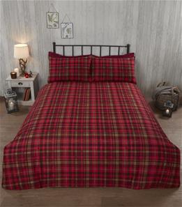 Kronhjort sengetøj 135cm x 200cm, Rød-3