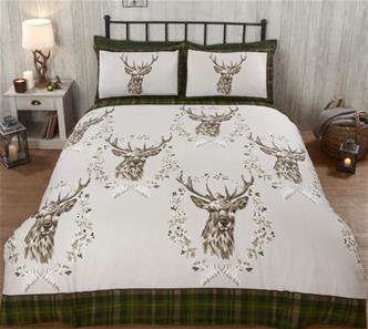 Kronhjort sengetøj 200 x 200cm, Grøn
