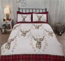 Kronhjort sengetøj 200 x 200cm, Rød