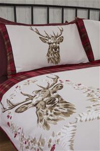 Kronhjort sengetøj 220 x 230cm, Rød-2