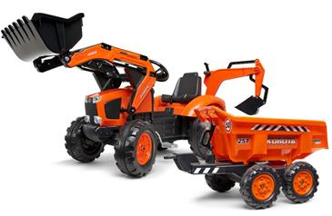 Kubota Traktor m/Frontskovl + Gravekran + Anhænger