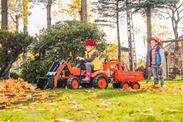 Kubota Traktor m/Frontskovl + Gravekran + Anhænger-5