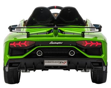 Lamborghini Aventador SVJ elbil til børn m/Gummihjul + 2.4G GRØN-13