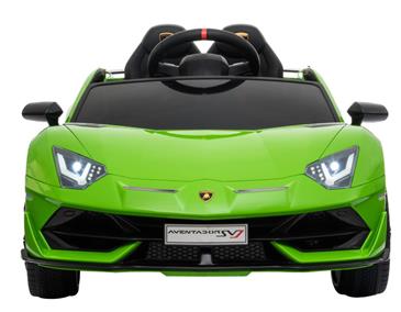 Lamborghini Aventador SVJ elbil til børn m/Gummihjul + 2.4G GRØN-15