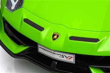 Lamborghini Aventador SVJ elbil til børn m/Gummihjul + 2.4G GRØN-17