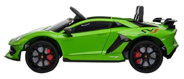 Lamborghini Aventador SVJ elbil til børn m/Gummihjul + 2.4G GRØN-2