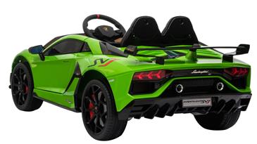 Lamborghini Aventador SVJ elbil til børn m/Gummihjul + 2.4G GRØN-3