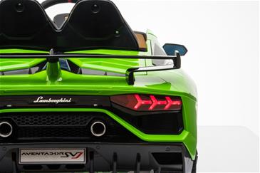 Lamborghini Aventador SVJ elbil til børn m/Gummihjul + 2.4G GRØN-5