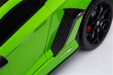 Lamborghini Aventador SVJ elbil til børn m/Gummihjul + 2.4G GRØN-6