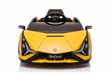 Lamborghini Sian elbil til børn 12v m/4xmotor, Gummihjul, 2.4G, lædersæde-2