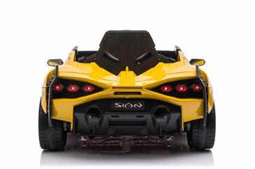 Lamborghini Sian elbil til børn 12v m/4xmotor, Gummihjul, 2.4G, lædersæde-4