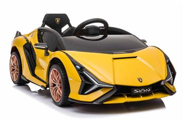Lamborghini Sian elbil til børn 12v m/4xmotor, Gummihjul, 2.4G, lædersæde-5