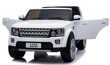 Land Rover Discovery 12v m/Gummihjul + Lædersæde + 10AH Hvid